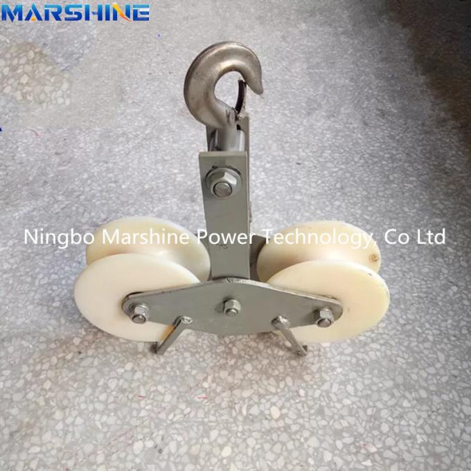 Fiber Optic Cable Pulley Wire Rope Stringing Blocks With Tandem Sheave