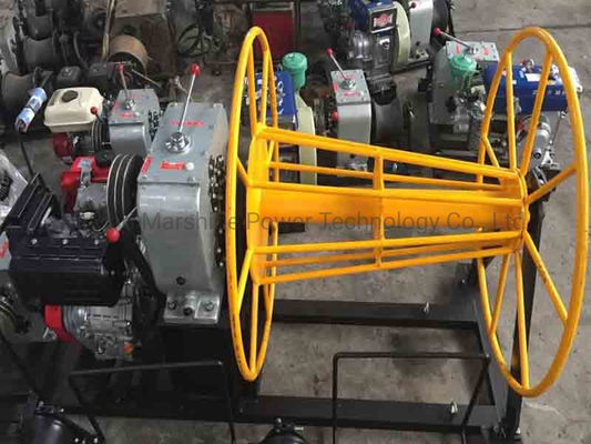 Diesel Engine Cable Pulling Winch Machine 5 Ton Wire Take Up Reel